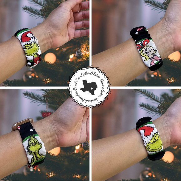 Cindy Lou-Who Grinch Christmas Scrunchies Watch Band for Apple Watch - Picture 2 of 4